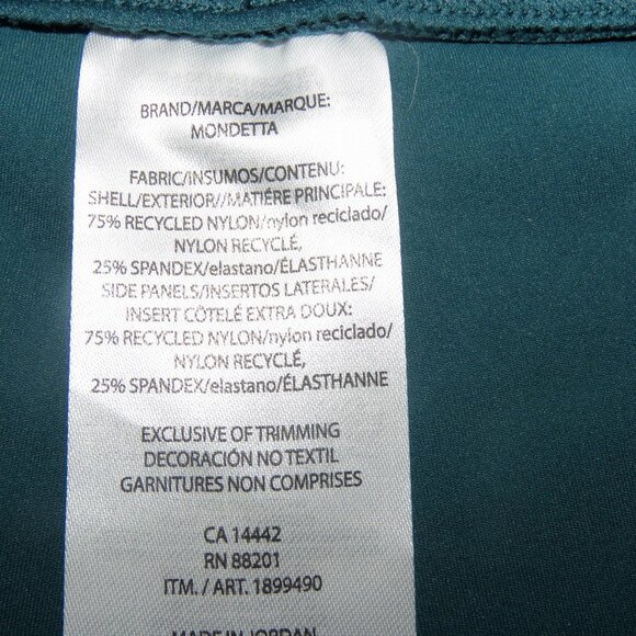 New NWT Mondetta Sz Small High Rise Ribbed Panel Teal Green Performance Leggings - Picture 13 of 16